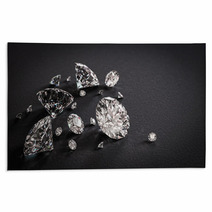 Shiny Diamonds On Black Background Rugs 58375967
