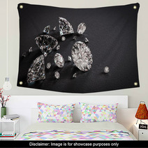 Shiny Diamonds On Black Background Wall Art 58375967
