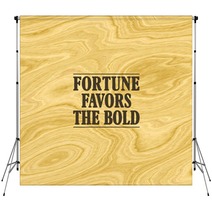 Short Inspirational Quote About Fortune, Boldness And Success, Pictured On Wood Backdrops 96498592