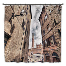 Siena, Italy. Beautiful View Of Famous Medieval Architecture Bath Decor 61151538