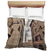 Siena, Italy. Beautiful View Of Famous Medieval Architecture Bedding 61151538