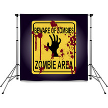 Sign Of Zombie Area Zombie Hand Silhouette Backdrops 106789739