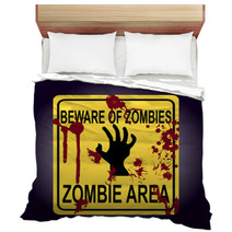 Sign Of Zombie Area Zombie Hand Silhouette Bedding 106789739