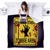 Sign Of Zombie Area Zombie Hand Silhouette Blankets 106789739