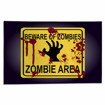 Sign Of Zombie Area Zombie Hand Silhouette Rugs 106789739