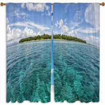 Siladen Turquoise Tropical Paradise Island Window Curtains 63808171