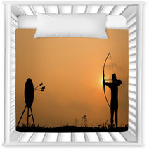 Silhouette Archery Shoots A Bow At The Target Nursery Decor 63095728