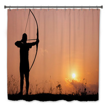 Silhouette Archery Shoots A Bow Bath Decor 63095588