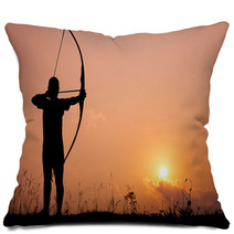 Silhouette Archery Shoots A Bow Pillows 63095588