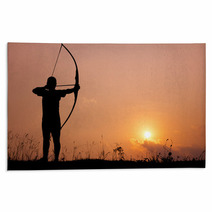Silhouette Archery Shoots A Bow Rugs 63095588
