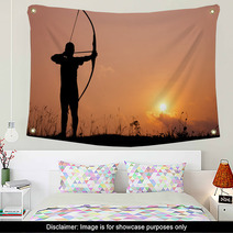 Silhouette Archery Shoots A Bow Wall Art 63095588