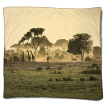 Silhouette Di Giraffe Blankets 64472028