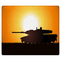 Silhouette Illustration Of A Heavy Artillery Rugs 43749396