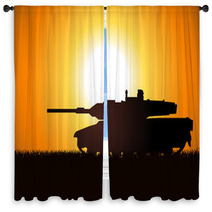 Silhouette Illustration Of A Heavy Artillery Window Curtains 43749396