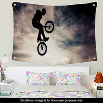 Silhouette Of A Man Doing An Jump With A Bmx Bike Wall Art 57935081