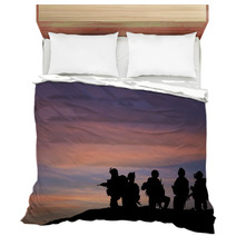 Silhouette Of Modern Troops In Middle East Silhouette Bedding 34163693