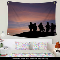 Silhouette Of Modern Troops In Middle East Silhouette Wall Art 34163693