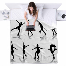 Silhouettes And Shadows Of Skating Vector Blankets 59786998