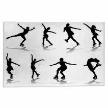 Silhouettes And Shadows Of Skating Vector Rugs 59786998