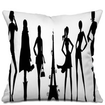 Silhouettes De Femmes Parisiennes Pillows 35657451