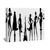 Silhouettes De Femmes Parisiennes Wall Art 35657451