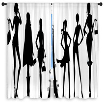 Silhouettes De Femmes Parisiennes Window Curtains 35657451