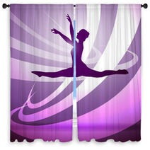 Silhouettes Gymnastics Window Curtains 40350543