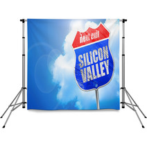Silicon Valley 3d Rendering Blue Street Sign Backdrops 117080922