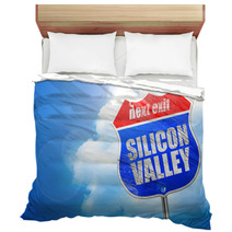 Silicon Valley 3d Rendering Blue Street Sign Bedding 117080922