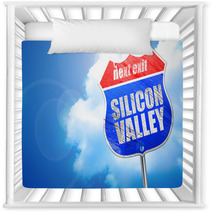 Silicon Valley 3d Rendering Blue Street Sign Nursery Decor 117080922