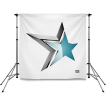 Silver And Blue 3D Star  Backdrops 55874383