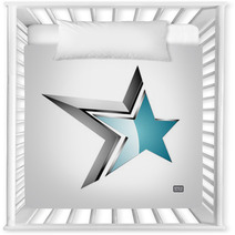 Silver And Blue 3D Star  Nursery Decor 55874383