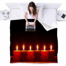 Six Square Candles Burning Bright Blankets 47241939