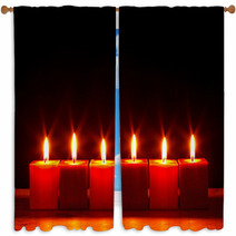 Six Square Candles Burning Bright Window Curtains 47241939