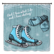 Skate And Knitted Wool Mittens Poster Bath Decor 63606704