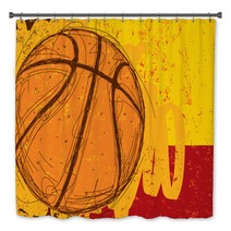 Sketchy Basketball Background Bath Decor 77975961