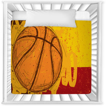 Sketchy Basketball Background Nursery Decor 77975961