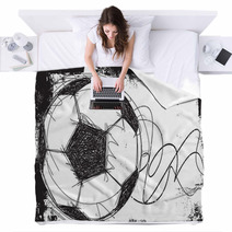 Sketchy Soccer Ball Background Blankets 79324389