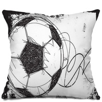 Sketchy Soccer Ball Background Pillows 79324389