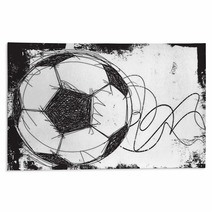 Sketchy Soccer Ball Background Rugs 79324389