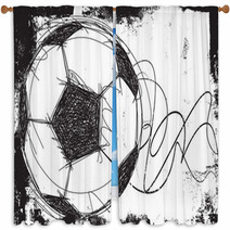 Sketchy Soccer Ball Background Window Curtains 79324389