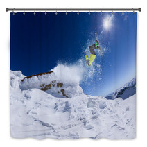 Skier In High Mountains Bath Decor 62650002