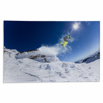 Skier In High Mountains Rugs 62650002
