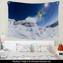 Skier In High Mountains Wall Art 62650002