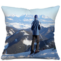 Skier On The Hill Chopok, Slovakia Pillows 59553781