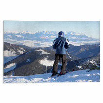 Skier On The Hill Chopok, Slovakia Rugs 59553781