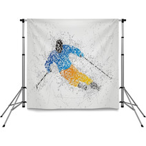 Skiing Mosaic Sports Design Backdrops 61513595