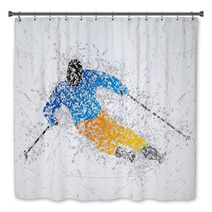 Skiing Mosaic Sports Design Bath Decor 61513595