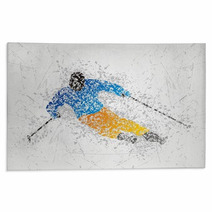 Skiing Mosaic Sports Design Rugs 61513595