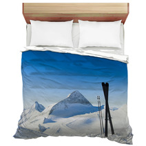 Skis In High Mountains At Sunny Day Bedding 60105056